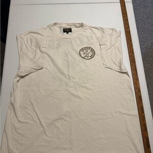 Cream Short Sleeve Tee with Logo